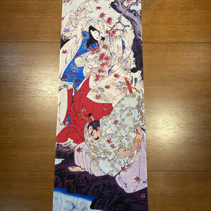 月岡芳年　手ぬぐい 浮世絵 平維茂戸隠山鬼女退治之図　サイズは約110cm 35cm