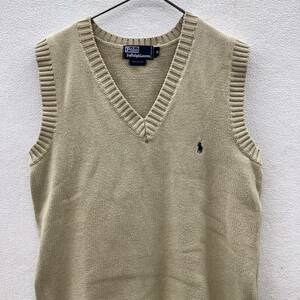 POLO by RALPH LAUREN 90s ポロラルフローレン コットン Vネック ニットベスト アイボリー ヴィンテージ 古着 size M 77758