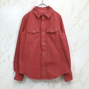 【XS】アーペーセー　A.P.C. 長袖シャツ　レッド　デニム生地