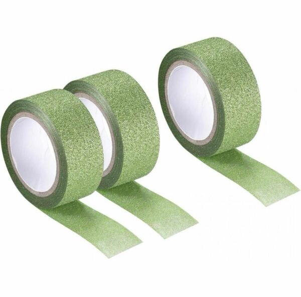 ラッピング 装飾 リボンテープ ギフト包装用 グリーン 緑 ライム 3個入り 補修 簡単 手芸用