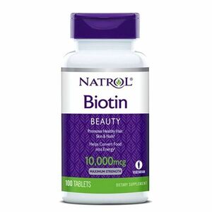 特価！ 【 10000mcg × 100タブレット 】 ビオチン NATROL : 高配合 カルシウム