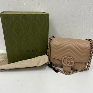 ①【状態考慮】GUCCI ショルダーバッグ PVC ベージュ 739681