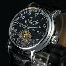◆●WANCHER「チャクラ」CHAKRA 腕時計『円』を基調としたウォッチ 機械式自動巻き時計 パワーリザーブ搭載 黒 ブラック 新品 単品/WW15S_画像8