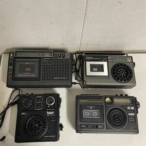 SANYO RP-7600/BROTHER ブラザーカセットレコーダー OT-418/National RQ-542/HITACHI TRK-5130 ラジカセ 4台まとめ売り