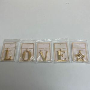 【TM0106】Samantha Thavasa サマンサ タバサ チャームセット『L』『O』『V』『E』『スター』 ラブ 星 ゴールド かわいい キュート 