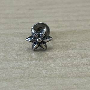 【TM0106】クロムハーツ? CHROME HEARTS? 925刻印 シルバー silver SILVER 14K スターピアス 片方 アクセサリー インボイス無し