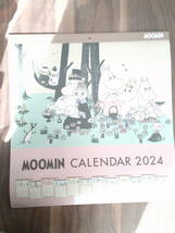 未使用 ムーミン 壁掛けカレンダー 2024 企業名(表紙下一部)切り取り済 ※画像参照 サイズ約450×420㎜ moomin_画像1