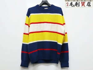  Gucci GUCCI Striped Wool Knit Sweater stripe wool knitted sweater 729528 size M beautiful goods wool tops 