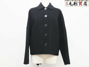  Hermes HERMES jacket cashmere black Serie button 3H0102DA size 38 finest quality beautiful goods blouson short coat 