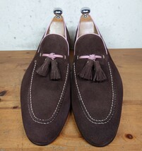 【試し履きのみ/未使用】SPAIN製 MAGNANNI/マグナーニ タッセルローファー 42 27cm相応 ブラウン スエード/santoni_画像4