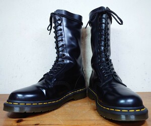 【美品】Dr.Martens/ドクターマーチン 14ホールロングブーツ UK7 25.5-26cm相応 ブラック 黒 8 10