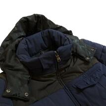 LEON掲載 定価6.5万 wjk zip hooded shrape stretch ester 中綿ダウンジャケット S ネイビー ストレッチ中綿ダウンジャケット_画像7