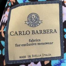 【美品】希少XLポールスミス×CARLOBARBER生地 SOHO FIT 高級シルク 花柄裏地 ネイビー ストライプ スーツ 100-88-175 Paul Smith_画像6