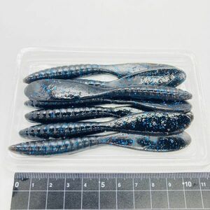 710376 カリフォルニアワーム パドルテールグラブ 4インチクラス ７本 CALIFORNIA WORM PADDLE TAIL GRUB ハンドポワードワーム オールド品