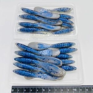 710377 カリフォルニアワーム パドルテールグラブ 3-1/2インチ １９本 CALIFORNIA WORM PADDLE TAIL GRUB ハンドポワードワーム オールド