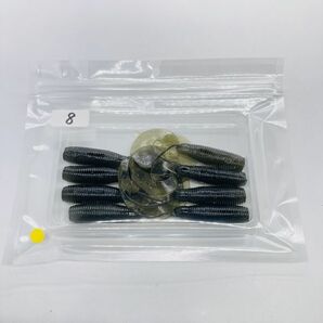 710390 ゲーリーヤマモト 5インチ シングルテール グラブ ８本 GARY YAMAMOTO SINGLETAIL GRUB #002 スモークソリッドの画像3