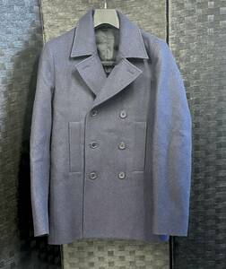 中古◆Dior HOMME ディオールオム ウールメルトンPコート ブラック 46 メンズ ネイビー