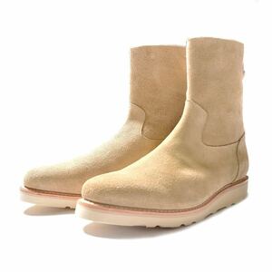 【41サイズ】 MINEDENIM Suede Leather Back Zip Boots マインデニム バックジップブーツ ベージュ