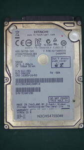 Hitachi 2.5インチHDD SATA HTS547550A9E384 500GB 動作確認済(500033)