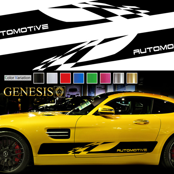 車 ステッカー かっこいい ライン デカール 上質 大きい バイナルグラフィック ワイルドスピード系 カスタム 「全8色」 GENESIS sl02