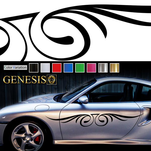 車 ステッカー かっこいい ライン ウィング デカール 上質 バイナルグラフィック ワイルドスピード系 カスタム 「全8色」 GENESIS st13