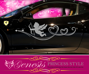 車 ステッカー 天使 デカール 上質 大きい バイナルグラフィック かわいい 姫 ギャル カスタム 「全8色」 GENESIS hime08