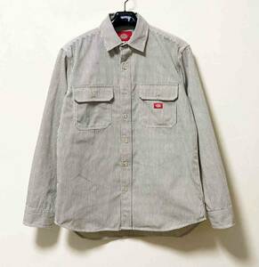 ●美品 Dickies ディッキーズ ワークシャツ ヒッコリー ストライプ サイズM