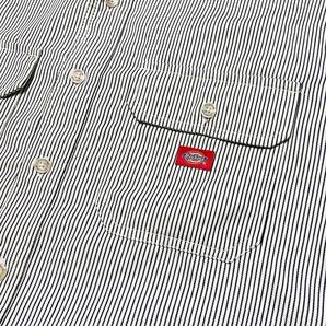 ●美品 Dickies ディッキーズ ワークシャツ ヒッコリー ストライプ サイズMの画像4
