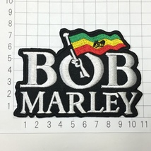 147 ボブ マーリー Bob Marley ボブマリー ラスタ フラッグ 文字ロゴ 刺繍 アイロン ワッペン レゲエ アフリカ ジャマイカ 刺繍ワッペン_画像2