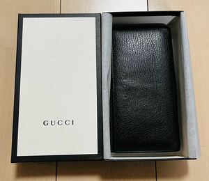 GUCCI グッチ 長財布 ヴィンテージ 中古 メンズ 男性用 ブラック 黒