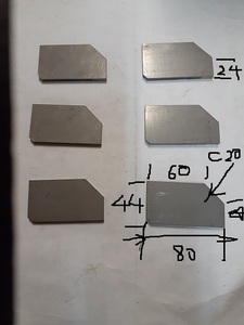 鉄板 SPH 6ｍｍ厚ｘ80 mmｘ44mm 6枚