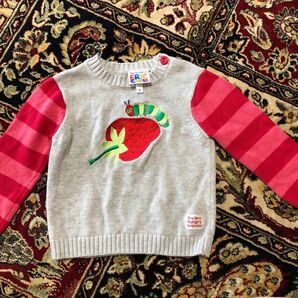 【只今値下中！】幼児服の腹ペコ青虫セーター綿100％95