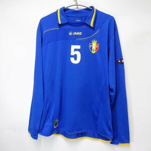【中古】JAKO サッカー モルドバ代表 ユニフォーム 長袖 #5 EUサイズL メンズ