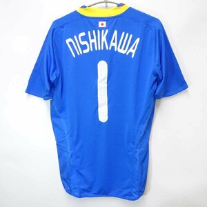 【中古】アディダス サッカー 日本代表 08 北京ユニフォーム ホーム 半袖 オーセンティック #1 西川周作 L メンズ ADIDAS