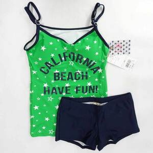 [ used * unused goods ] Ocean Pacific star pattern swimsuit pad attaching 7 GN x green x navy 523-802 lady's Ocean Pacific