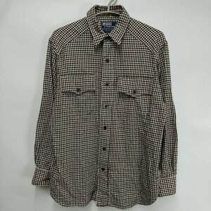 【中古】ポロラルフローレン 長袖 チェック シャツ POLO RALPH LAUREN M ブラウン メンズ トップス VINTAGE FULL PLACKET