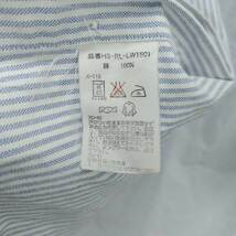 【中古】ポロラルフローレン 長袖 ストライプ シャツ 鹿の子 POLO RALPH LAUREN M メンズ トップス CLASSIC FIT_画像4