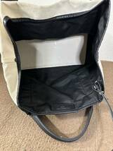 【中古品】バレンシアガ BALENCIAGA トートバッグ 535269 キャンバス ネイビー ホワイト トートバッグ アイボリー×黒_画像6