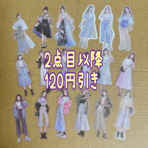 【294】18枚！ 人物 クリアシール 女の子 【海外 コラージュ素材 おすそわけ】