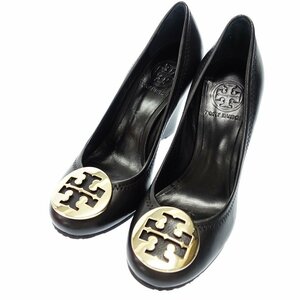 極美品◆トリーバーチ パンプス ヒール レザー レディース ブラック サイズ5M TORY BURCH【AFD2】