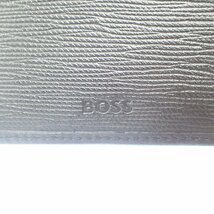 1円スタート★新品同様◆ボス イタリアン エンボス レザー ウォレット ロゴプレート BOSS 【AFI1】_画像6