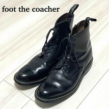 ★foot the coacher フットザコーチャー サイドジップ ブーツ レザー ショートブーツ 黒 ブラック 26cm★_画像1