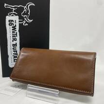 ☆★【箱付き】COACH　コーチ　長財布　ボックスド ブレスト ポケット ウォレット ウォーター バッファロー レザー　ブラウン★☆_画像1