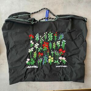 [新品] ball&chain エコバッグ　BLACK 花柄刺繍　Lサイズ　ボールアンドチェーン　ブラック