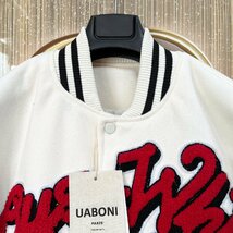 最高級EU製＆定価7万◆UABONI*Paris*スタジャン*ユアボニ*パリ発◆高品質カシミヤ 保温 アメカジ 刺繍 ワッペン レトロ スポーティ 2XL/52_画像4