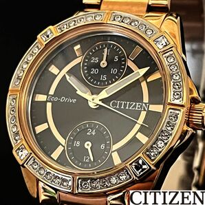 【ゴージャス！】CITIZEN/展示品特価/シチズン/レディース腕時計/激レア/女性用/ローズゴールド.ブラック色/お洒落/高貴