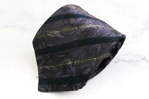  Dunhill silk stripe pattern floral print panel pattern gradation Italy brand necktie men's gray 