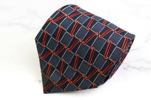  Celine silk check pattern .. pattern panel pattern gradation Spain brand necktie men's gray 