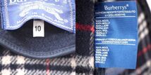 3-ZL080 バーバリー Burberry ダブルフェイス ウール コート 裏地チェック ネイビー 10 XL~2XL レディース_画像9