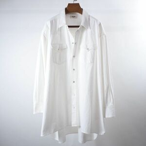 M3-YL118[ superior article ] Celine bai Eddie abrasion man CELINE 22SSkau Boy over shirt white M men's 